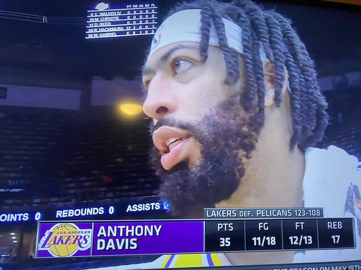 AD: “I let the team down last game. I am my biggest critic, so I had to turn it around. Shot some extra shots before the game.”