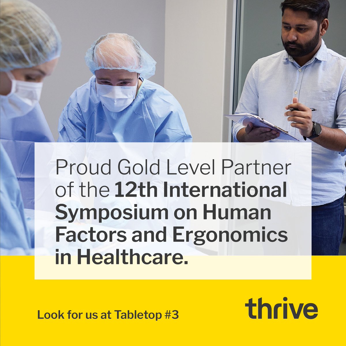 ThriveLLC's tweet image. At THRIVE, we’re passionate about advancing medical device design &amp;amp; patient safety. Come visit us at tabletop #3 during International Symposium on Human Factors and Ergonomics in Health Care #MedicalDeviceDesign #HFES #THRIVEThinking #HFE