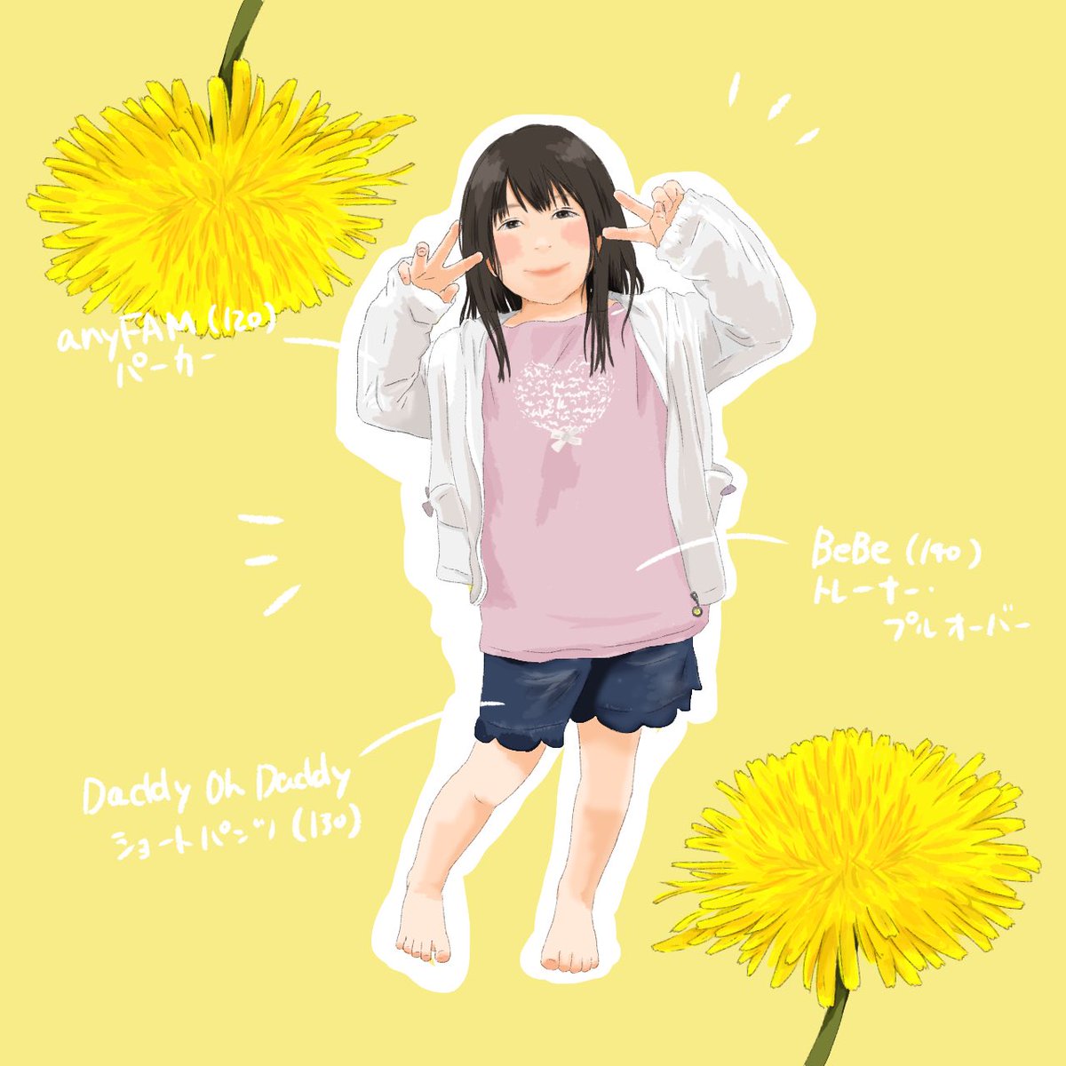 「キャリーオン()さんで購入した春服届きました全部綺麗に袋詰めされてたよ〜そしてこ」|めめ🍮のイラスト