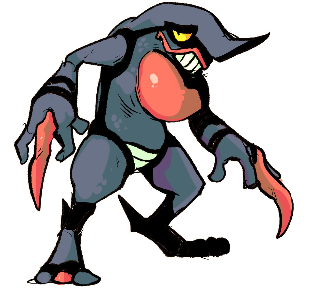 hyenapple's tweet photo. i have been playing a lot of pokemon xy. great game bc it has toxicroak in it https://t.co/olcGB4oU2Q