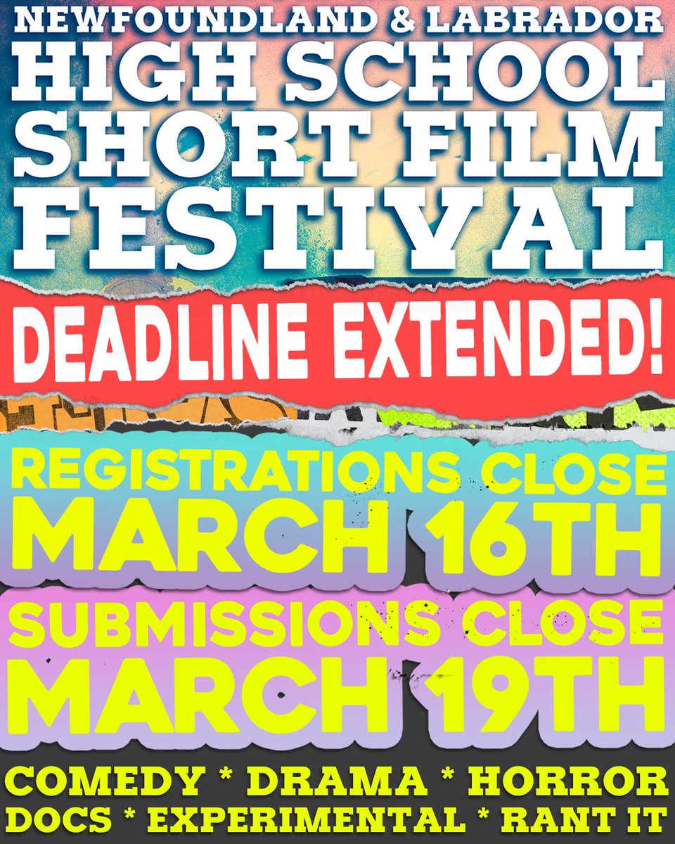 Hi. So we have some date changes to announce, as we at the <a href="/NLHSSFF/">PYFF - Pope Youth Film Festival</a> have extended our deadlines and students now have until March 16 to register and until March 19 to get your movies submitted. Good luck everyone. 👍📽️