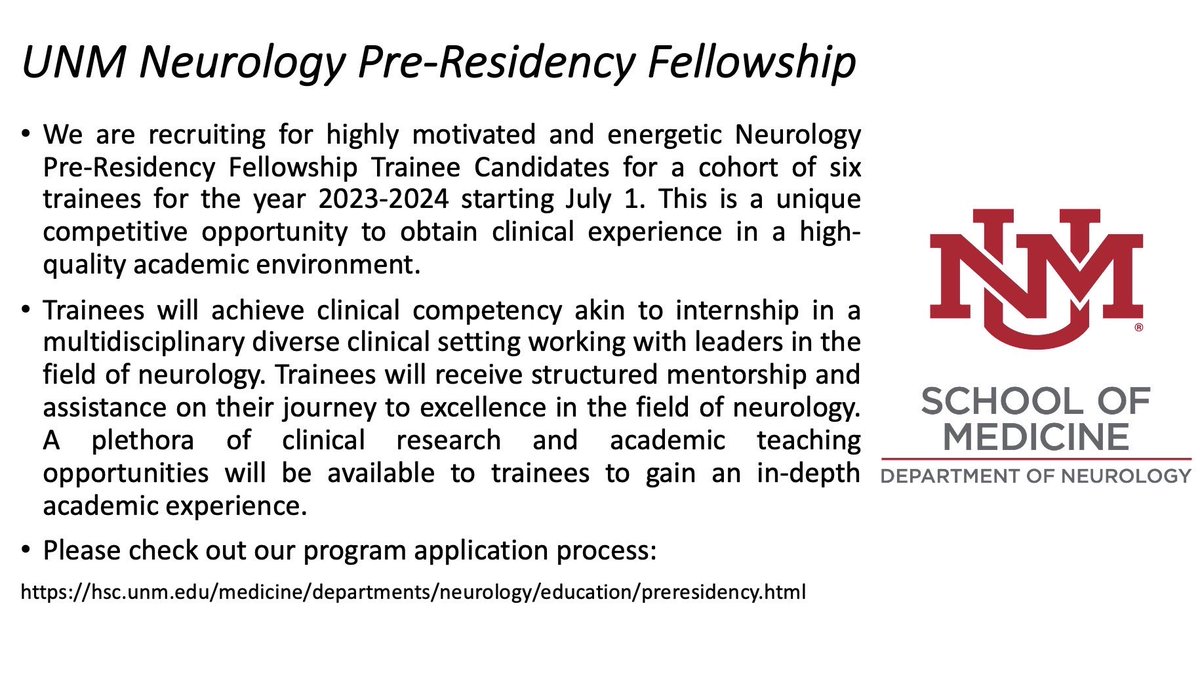 <a href="/UNMNeurology/">UNM Neurology</a> #Neuromatch #Match2023