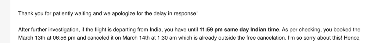 rahulramath's tweet photo. @HopperSupport @UnitedAirlines_ 

Hopper trying to come up with new reasons to not honor free 24-hour cancellations through united airlines(by saying it should be before midnight of day of booking). @HopperSupport - please respond. https://t.co/CGPwMyynSB