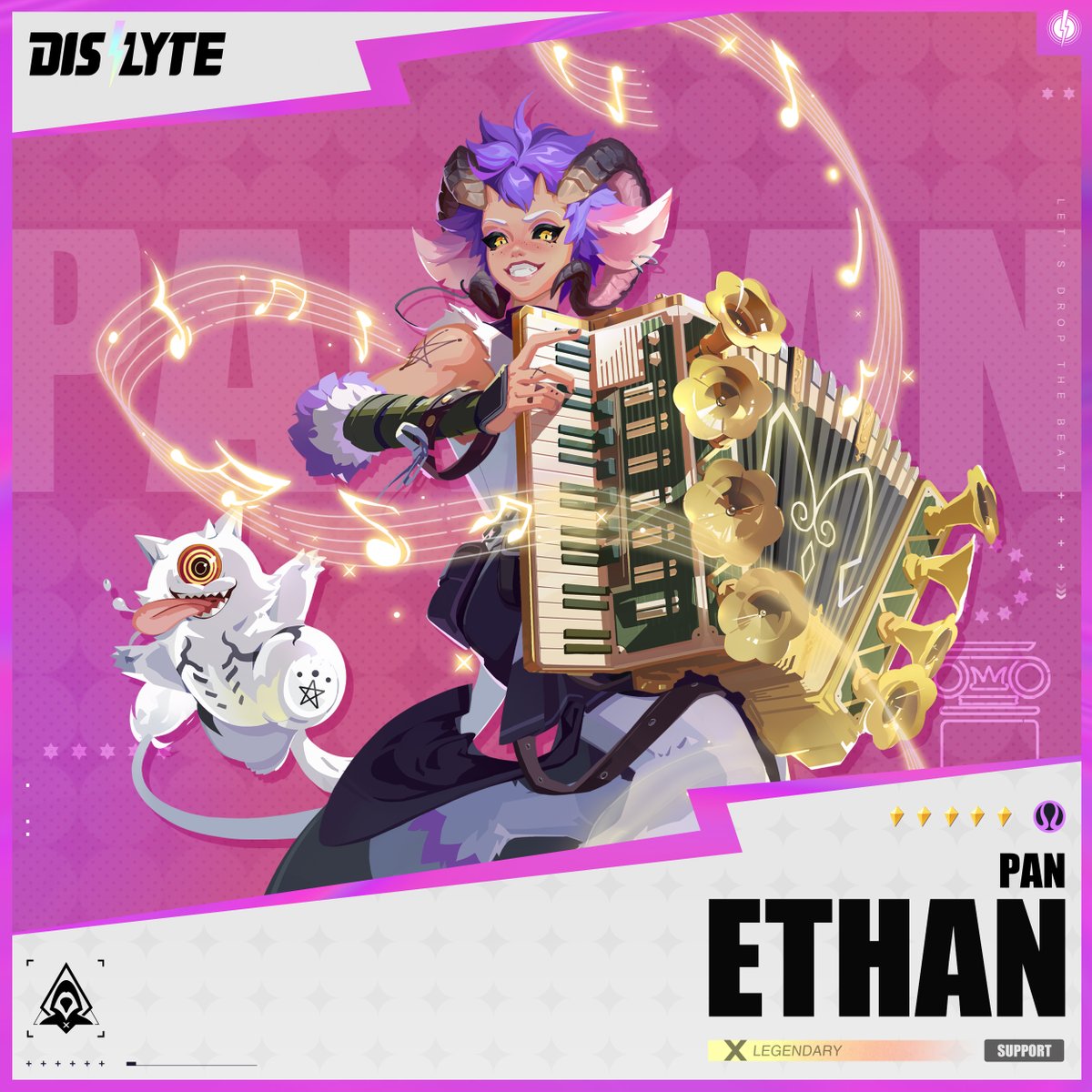 dislyte's tweet image. After several incidents, #Ethan founded the All-Trades Agency in Tangton with his friend, hoping to help others with his Esper powers.
Ethan likes to play the accordion on sunny afternoons, attracting animals that like to listen and play with him.