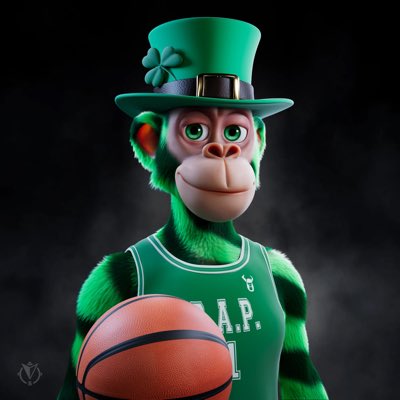 Finally customized my first <a href="/BullsApesProj/">Bulls and Apes Project</a> Ape, a true Celtic just in time for St. Patrick’s Day. Combination of traits that I minted, trades for, and purchased on secondary, and now he lives on the blockchain. Get in the game! <a href="/celtics/">Boston Celtics</a> #NFT @ABC_ALPHABULLS