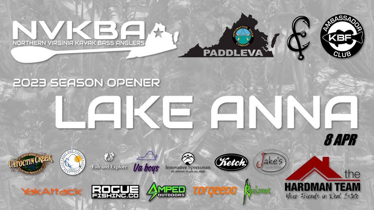NVKBA's tweet photo. The 2023 Season Opener is now open for registration! Cannot wait to see you all again!

https://t.co/n3u5PIuvfh

#nvkba #kayakbassfishing #paddleva #yakattack #bassfishing #kayakfishing https://t.co/k8bpJryiIv