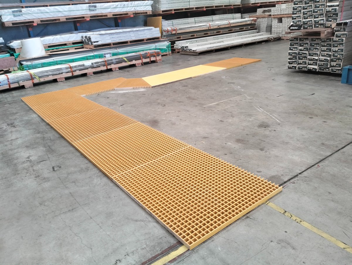 PermaStruct's tweet image. Our warehouse set up a new FRP job for Pinjarra WA! This job with Standard Mesh FRP will be jetty over the Murray River. Our FRP products are perfect for commercial jobs, meaning it is a no brainer when it comes to commercial walking surfaces.

#perma #permastruct #frp