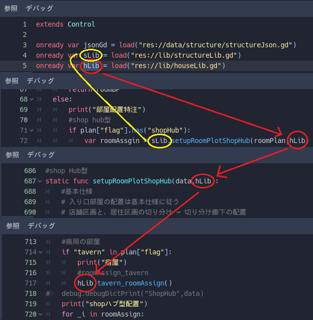 makoto_ito1's tweet image. これ、中身は static function なんですけど、
オブジェクトだしいけるんじゃね?
って思ってやってみたらいけてしまった
他のオブジェクト系言語でもいけるんかな…
ソースコードをまるっと引数で渡したら、渡した先で読めたっていうトンでも手法
#gdscript