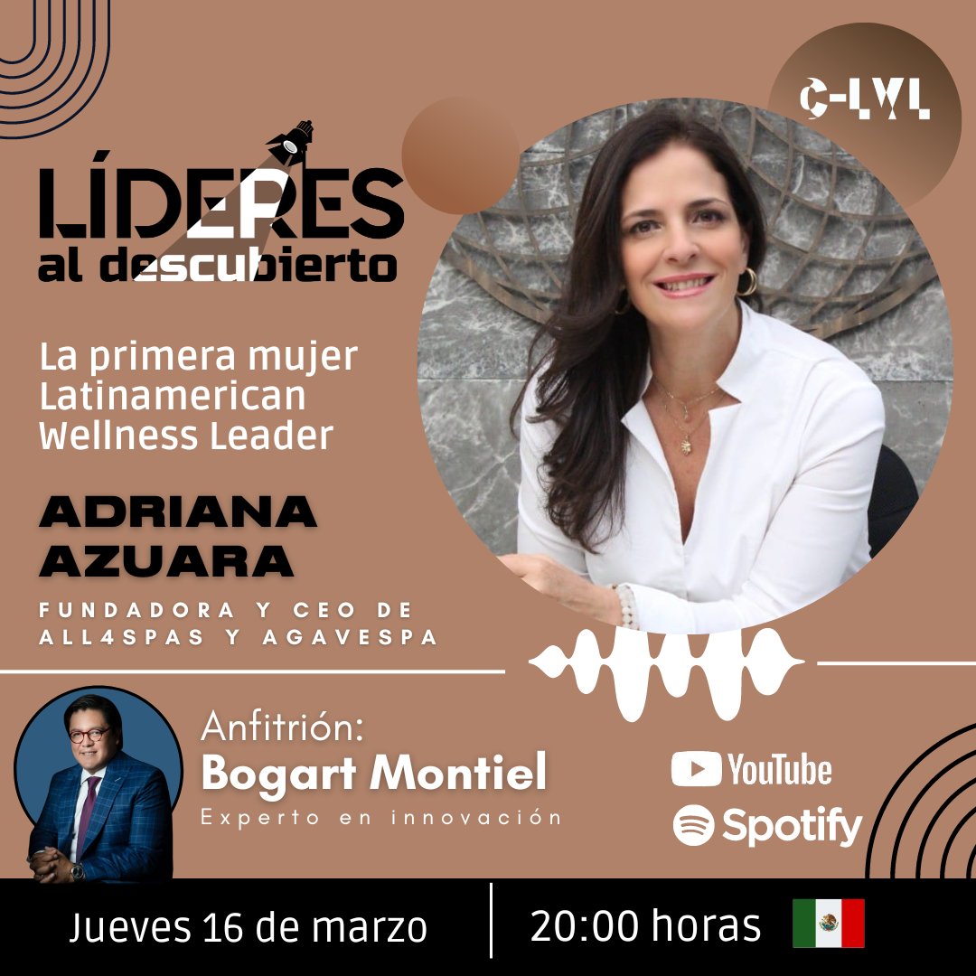 C_LVLMagazine's tweet photo. 🎬 Líderes al descubierto se viste de gala porque @Adryazuara estará en el estudio, entrevistada por @Anyerlab. Adriana fundó y dirige @all4spas y @AgaveSpaMX.

Activa la 🔔 del video para que te llegue un aviso ▶️ https://t.co/xV6n8ihLW0 https://t.co/8rZCl6qGbZ