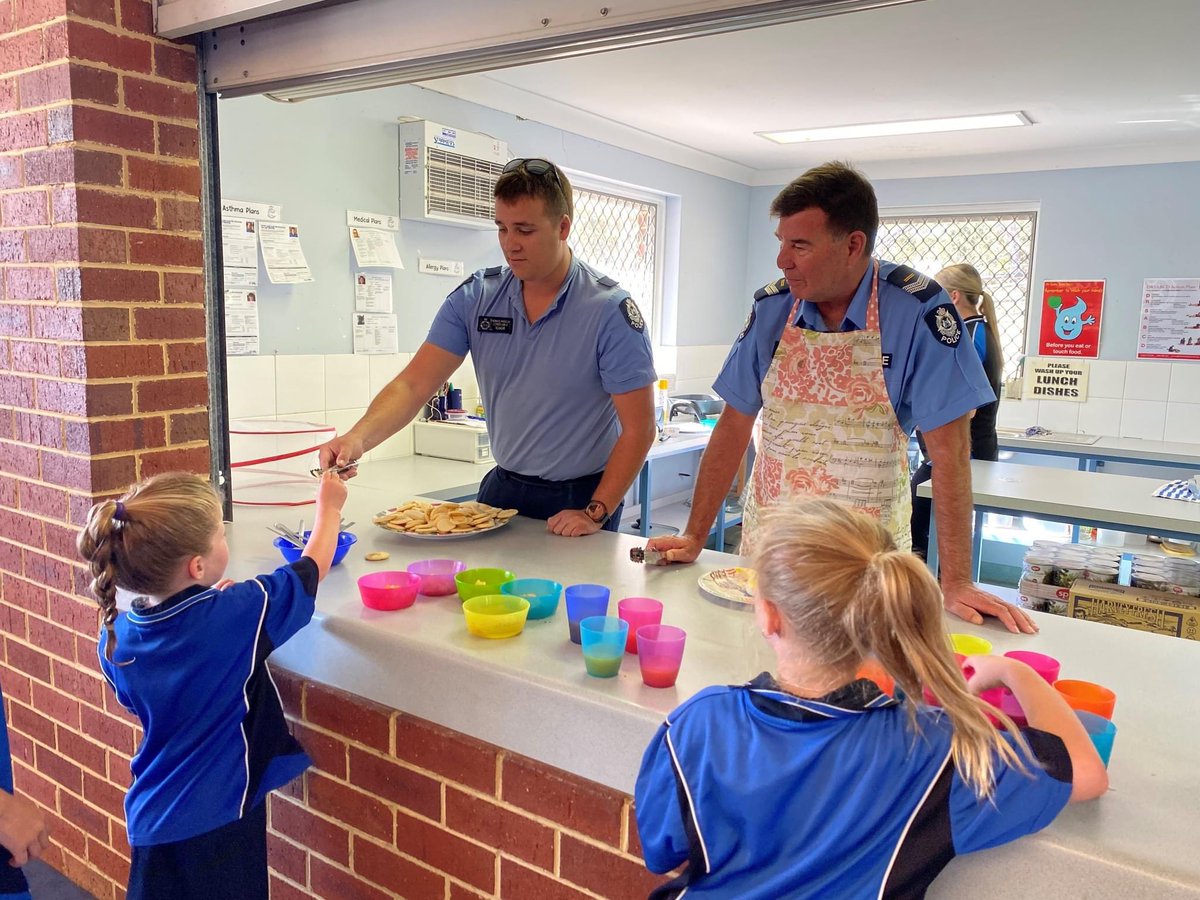 Today the Pancake Police were on Duty! The students enjoyed being served their breakfast by the local police officers today #fb