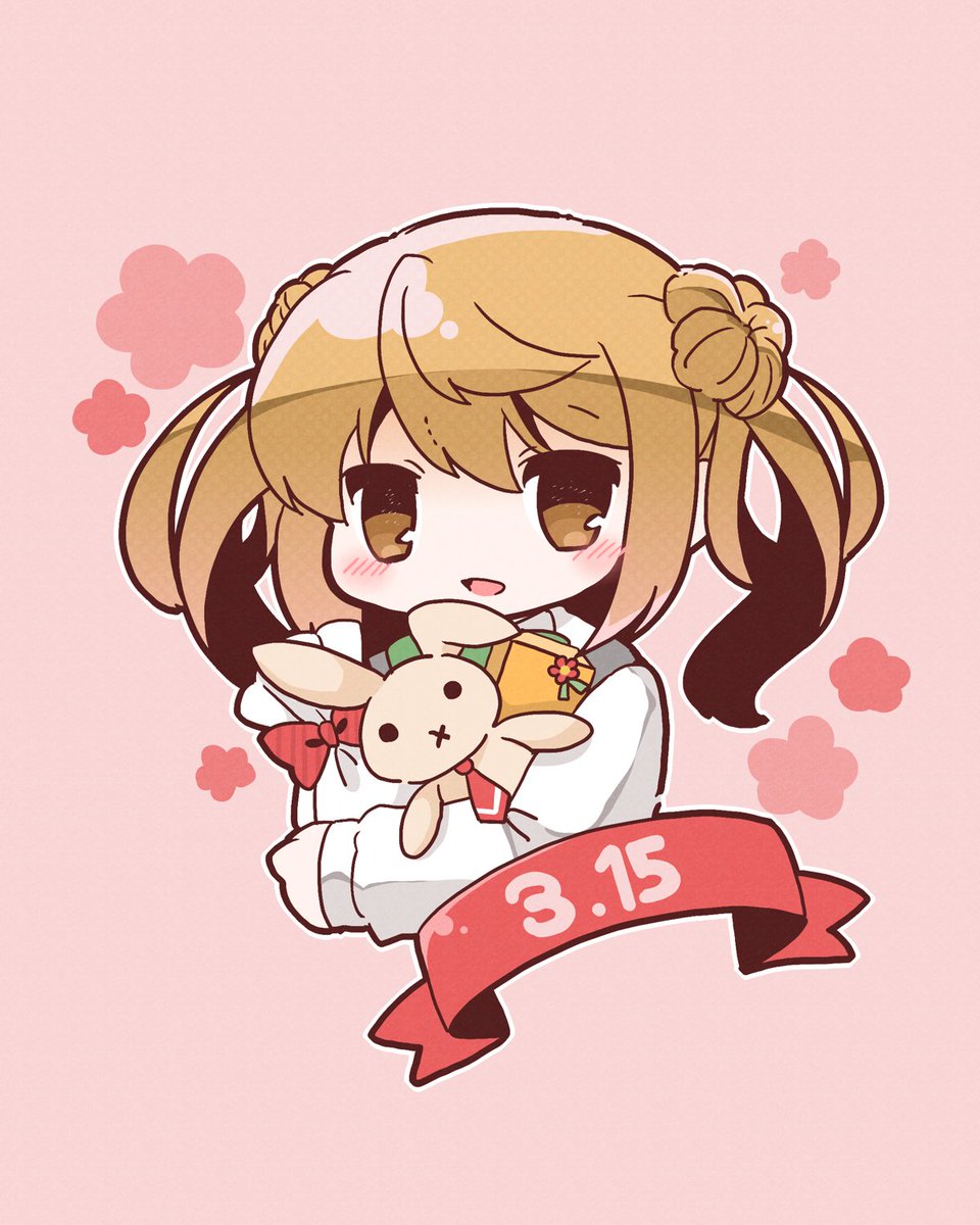 michishio (kancolle) 1girl double bun twintails hair bun solo short twintails stuffed toy  illustration images