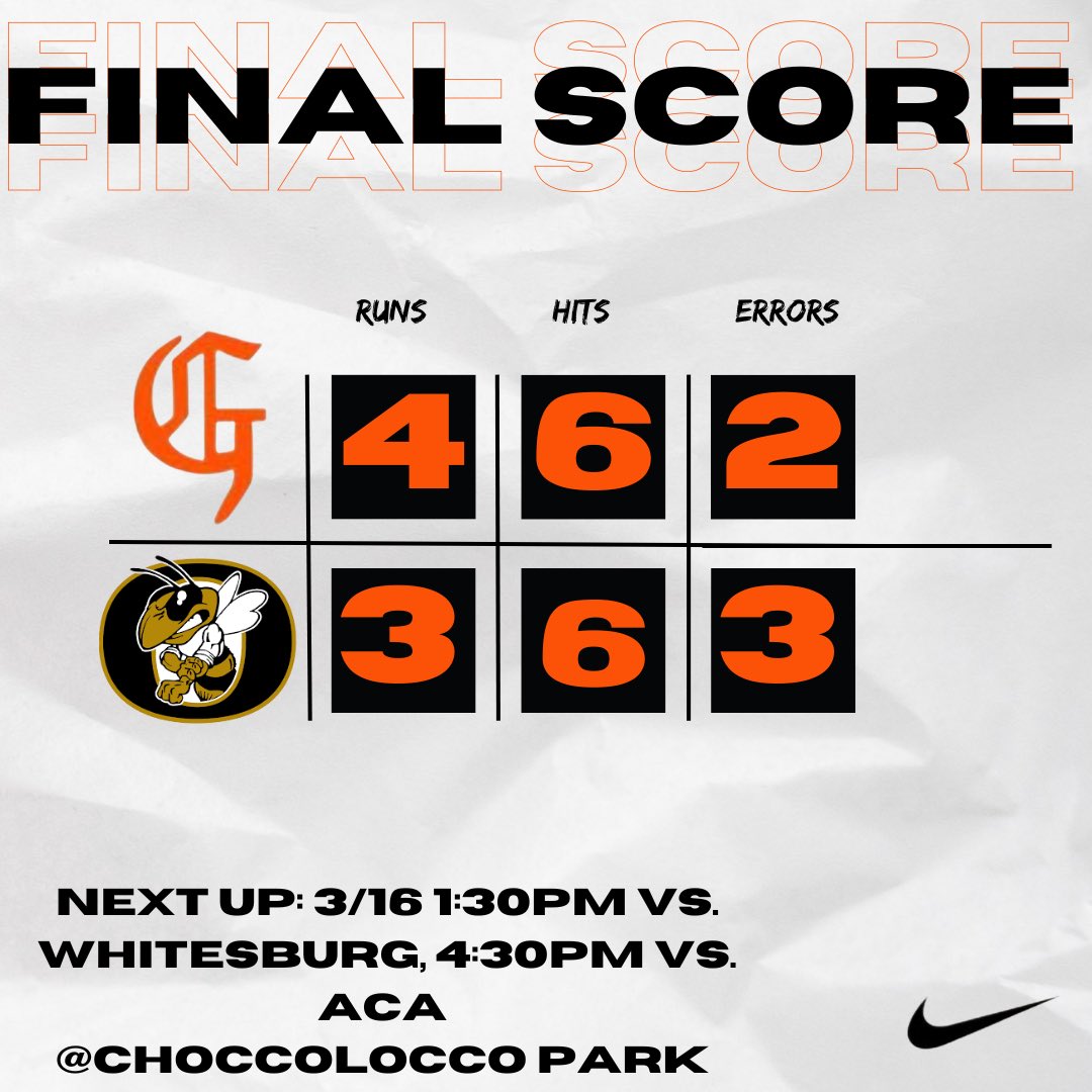 GrissomBSB's tweet photo. Down goes #1 Oxford. 6 wins in a row for the Tigers https://t.co/HF9GfxHDpA