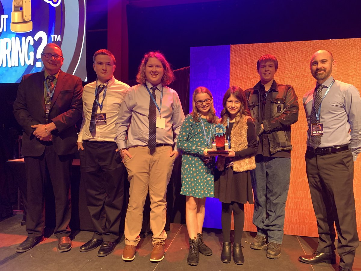 OrefieldMS's tweet photo. Congratulations to Mr. Kessler, Mr. Iobst, and their @OrefieldMS team for winning the “Outstanding Team Spirit” Award at the 2023 What’s So Cool About Manufacturing video contest. #ParklandPride #OMSProud #OMSCOOL https://t.co/ILJtxanmp9