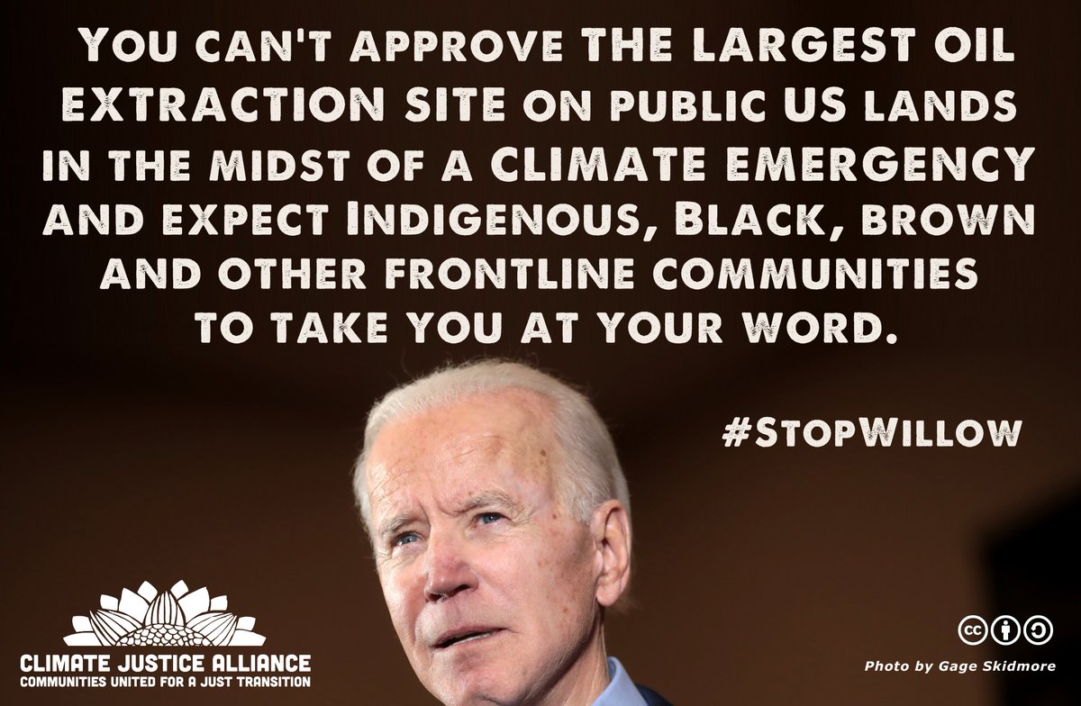 CJA’s Executive Directors issued the following statement in response to the approval of the #Willow Project in Alaska:

“We call on the Biden Administration to hold true to climate solutions that address root causes to the #ClimateCrisis and condemn its most recent decision... 🧵