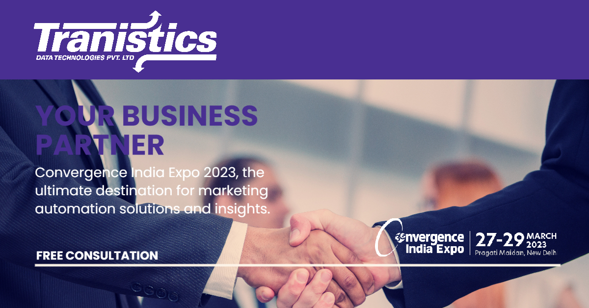 Tranistics's tweet photo. Don't miss #ConvergenceIndiaExpo - the ultimate destination for marketing automation solutions and insights! Let's elevate your marketing game! #ConvergenceIndia #CI2023 #ConferenceSession #Tranistics #Technology #Innovation #Automation https://t.co/yr4yoTmIIy
