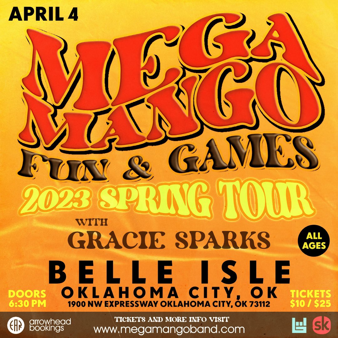 #indierock #sensation @megamangoband #tuesday #april 4 8p @BelleIsleBrew w/ #specialguest #graciesparks #funandgames #phillymusic #inokc 

app.showslinger.com/ticket_payment…