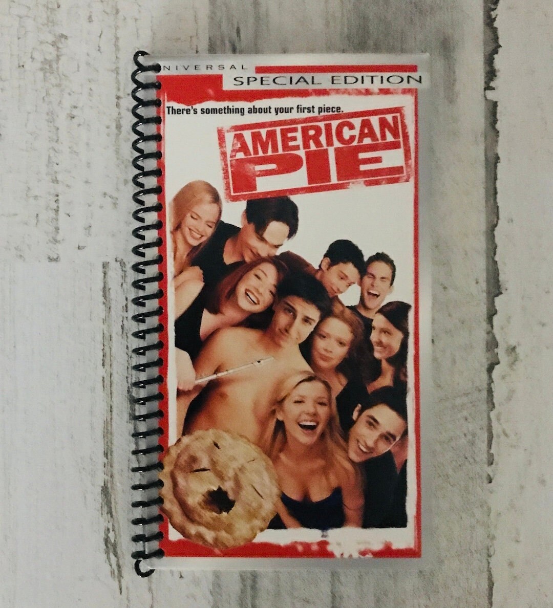 Happy Pie Day!  #etsy shop: American Pie VHS notebook etsy.me/427h9w5 #christmas #jasonbiggs #chrisklein #jennifercoolidge #stifler #shannonelizabeth #alysonhannigan #natashalyonne #seannwilliamscott