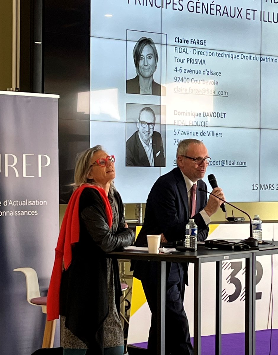 AUREPClermont's tweet photo. Jour 3 #seminaire @AUREPClermont 
Claire FARGE et Dominique DAVODET interviennent sur le thème "Fiducie patrimoniale : principes généraux et illustrations pratiques"
#aurep #séminaire #gestiondepatrimoine #CGP #notaires #banques #expertscomptables #assureurs #avocats https://t.co/rN8IQTOQQA