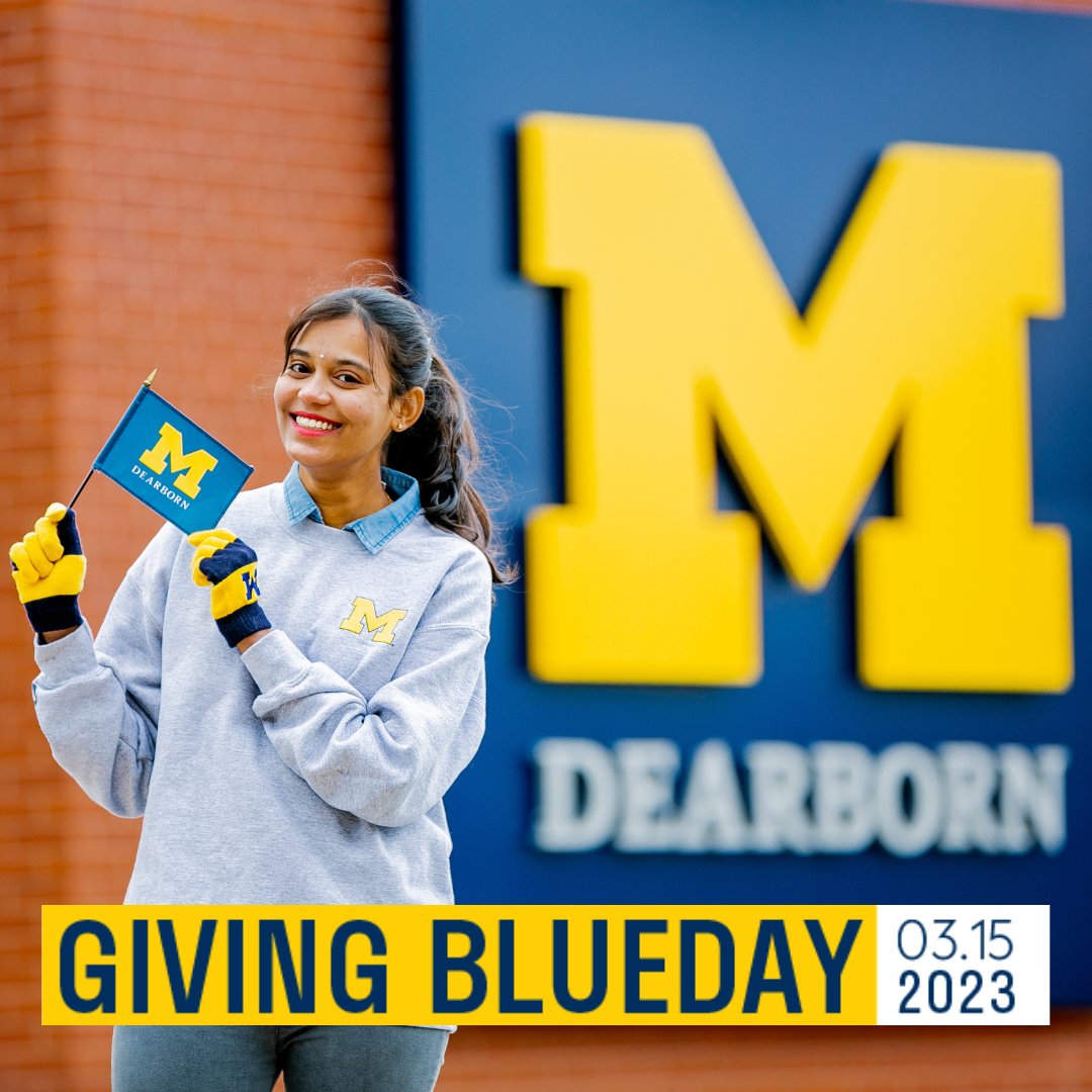 Giving Blueday is here! Today, we come together, supporting our UM-Dearborn students through giving and sharing the many important funds that make us uniquely UM-Dearborn! ➡️ donate.umich.edu/zn7N8

Join in. 
Donate. 
Make a difference! 
#UMDearbornGBD #GivingBlueday.