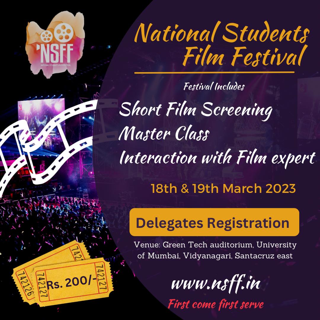nsffmumbai's tweet photo. Register at:  https://t.co/PXNLKxGAFe
All you movie goers and cinema enthusiasts out there. Come join @nsffmumbai and parcel an experience of a lifetime. Watch amazing documentaries, learn from the best and network with the well-knowns. Do not miss out on this unique opportunity. https://t.co/AOI2QTGUv0