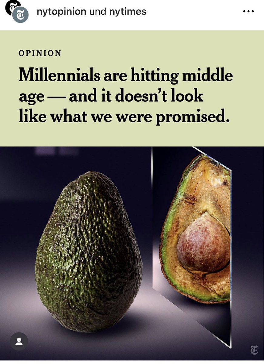 This image of a rotting avocado looking at itself in the mirror is such an oddly accurate symbolic picture for the #millennial generation 😅 Love the #creativity behind this.