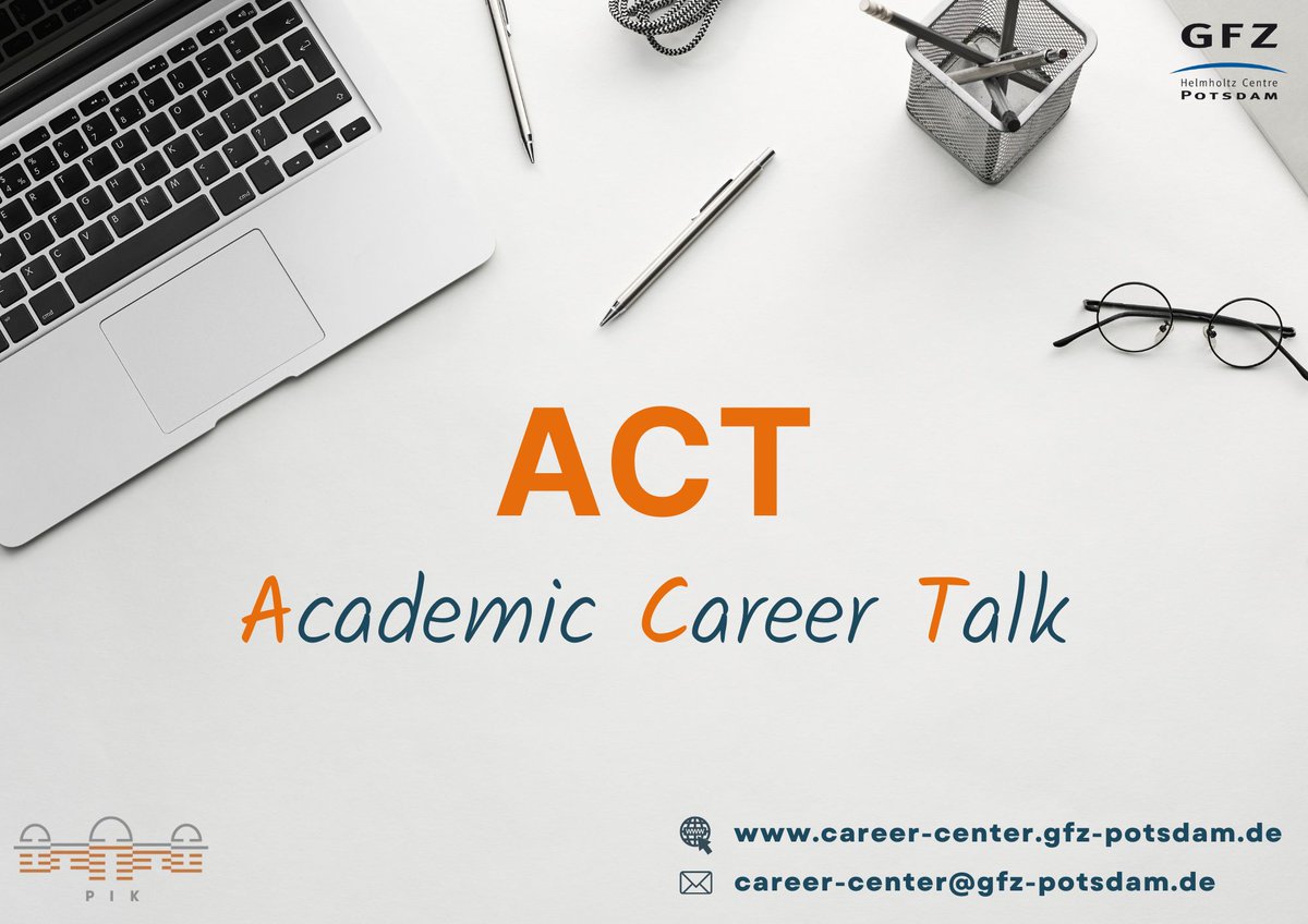 CareerGfz's tweet photo. Please join us for our next Academic Career Talk, ACT (formerly GPS) on March 21st, from 3:00-4:00 p.m. on Zoom. Isabella Lang &amp; Marie Heidenreich will give us insights and tips on How to talk about Climate Change.
Registered by sending us an email: career-center@gfz-potsdam.de https://t.co/g8egasFfM4