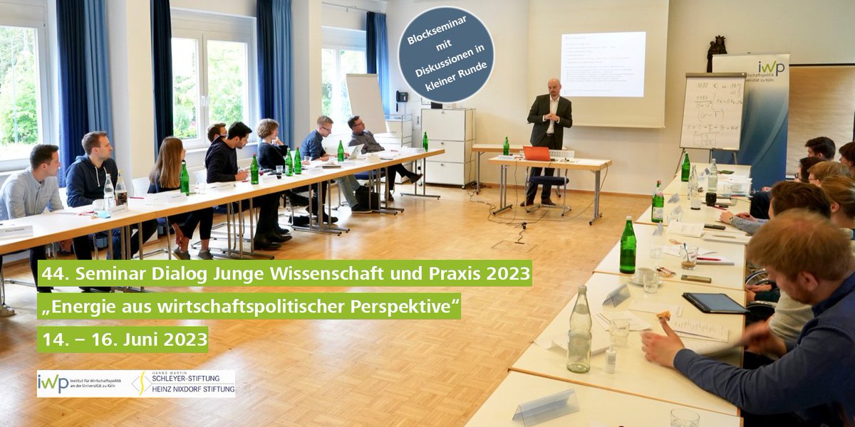 Dear Students: This years <a href="/Iwp_Uni_Koeln/">IWP Uni Köln</a> "Dialogue Young Science and Practice"🤩🤩 takes place 14 to 16 June at Haus Venusberg in Bonn, dedicated the topic "Energy from an economic policy perspective"🔋. All <a href="/UniCologne/">Universität zu Köln</a> students🙂 are invited to take part.
iwp.uni-koeln.de/veranstaltunge…