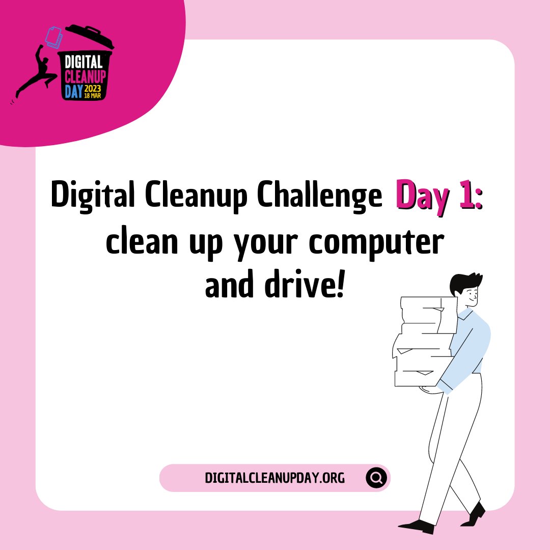 letsdoitindia_'s tweet photo. 1/ Today is the first day of the Digital Cleanup Challenge, and today we are cleaning up our computer and drive! 🖥️

Here are some tips to help you get started! 🧵

Share your progress with the hashtag #DigitalCleanupDay2023

#digitalcleanupday #digitalwaste #letsdoitworld https://t.co/ry8pjS8cxg