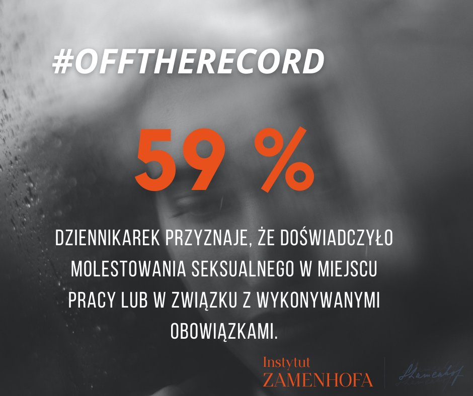Zamenhof_pl's tweet photo. #Liczbadnia to 59%. Aż tyle dziennikarek biorących udział w badaniu przyznało, że przynajmniej raz doświadczyła molestowania seksualnego w związku z wykonywaną pracą https://t.co/ok2NWS8n3B