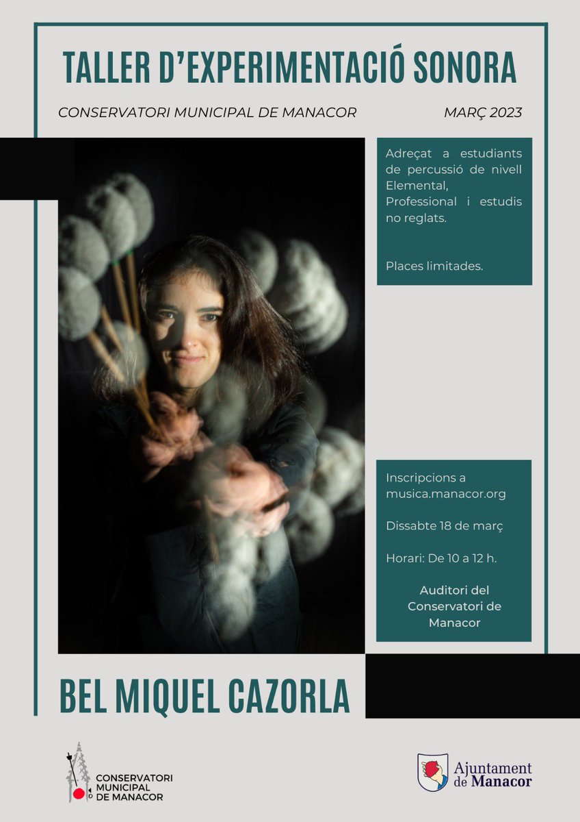 Si t’agrada la percussió… 

Aquest dissabte, al Conservatori de Manacor!

Inscripcions a bit.ly/CMMManacor