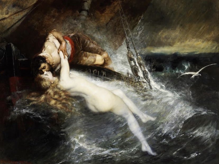 AcademiaAesthe1's tweet image. The Kiss of the Siren (1882)
Gustav Wertheimer (Austrian, 1847-1902)