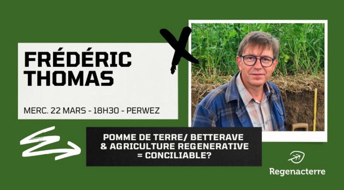 LA référence en agro-écologie, Frédéric Thomas, sera en Belgique mercredi! Rejoignez-nous pour découvrir comment cultures industrielles et agro-écologie sont conciliables! Inscriptions bit.ly/3KUpE7C