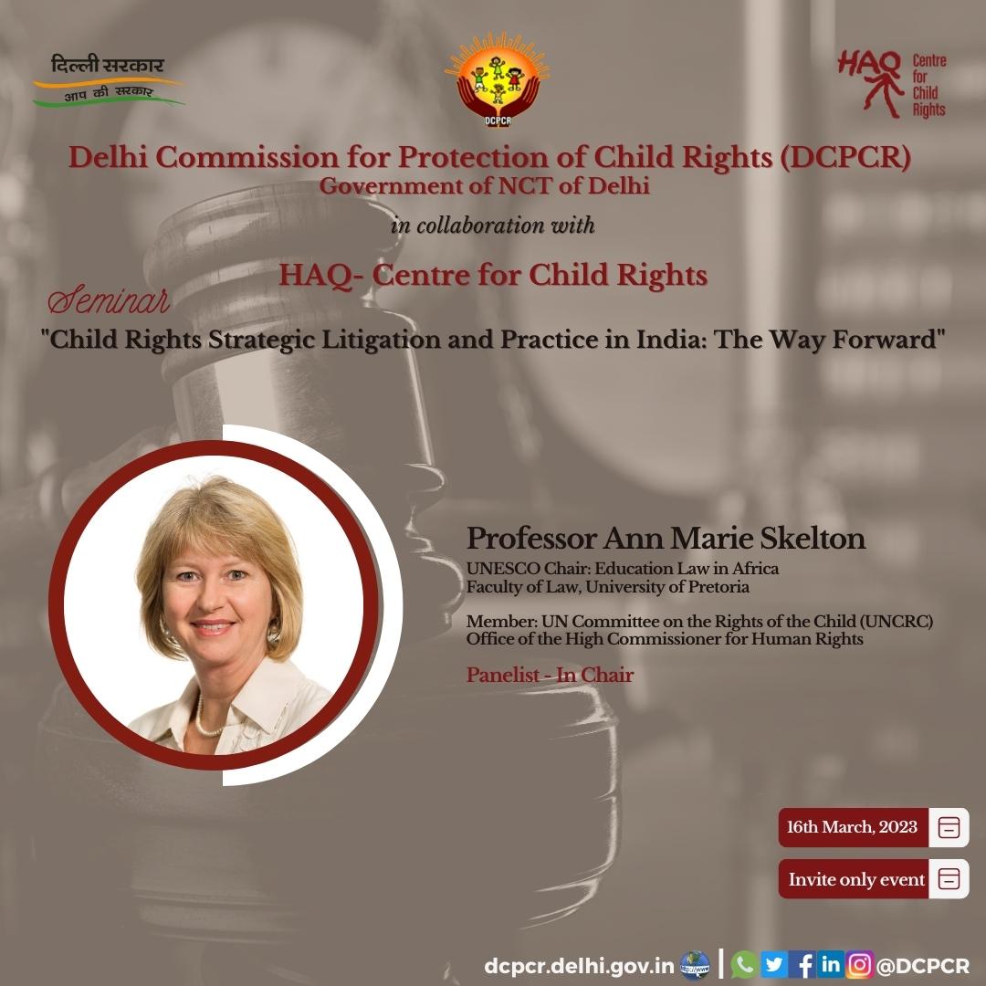 Delhi Commission For Protection of Child Rights (@dcpcr) on Twitter photo We are thrilled to announce our expert panelist (in chair) Prof <a href="/askelton_CCL/">Ann Skelton</a>, Member, UN Committee on Rights of the Child (UNCRC), apex body, United Nations High Commissioner for Human Rights; monitors implementation of the Convention on Rights of the Child by
States Parties🧵 We are thrilled to announce our expert panelist (in chair) Prof <a href="/askelton_CCL/">Ann Skelton</a>, Member, UN Committee on Rights of the Child (UNCRC), apex body, United Nations High Commissioner for Human Rights; monitors implementation of the Convention on Rights of the Child by
States Parties🧵