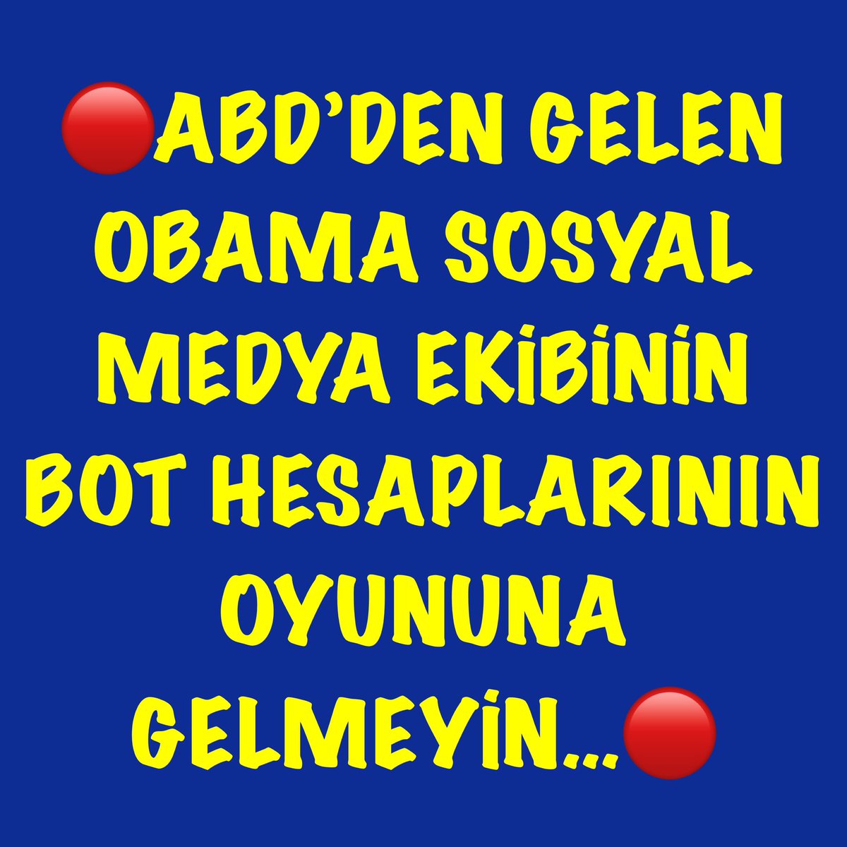 SAĞ DUYULU TWEET ALEMİNE ÇAĞRI…

TWEETTERDA KILIÇDAROĞLU MU
ERDOĞAN MI DİYEREK ANKET YAPMAYIN…

ABD’DEN GELEN OBAMA’NIN SOSYAL MEDYA EKİBİ BİR MİLYON BOT HESAPLA DEVREDE.

ANKETLERDE GALİP GELMEK BOT HESAPLAR NEDENİYLE MÜMKÜN DEĞİL.

BU HAİNLERE FIRSAT VERMEYİN.
OYUNA GELMEYİN.