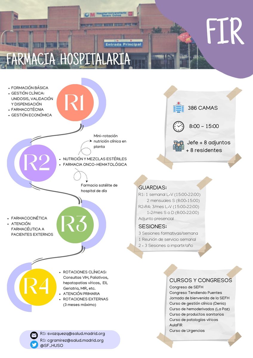El próximo 27 de marzo os esperamos en las Jornadas de Puertas Abiertas del HUSO 🏥
<a href="/M_Jimenez1408/">María Jiménez</a> , nuestra R4, os enseñará nuestro Servicio y responderá a todas vuestras dudas acerca de la residencia en Farmacia Hospitalaria 💊💊
#FH #FIR2023 #SEFH