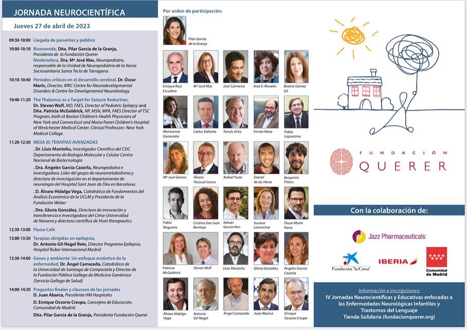 IV Jornadas Neurocientificas y educativas  los días 26 y 27 de abril de 2023 en el edificio All in One de Caixabank.

Más información: 

fundacionquerer.org/iv-jornadas-ne…

#jornadascientíficas #jornadasmedicas #salud #tecnologia #innovación #fundacionquerer #universidadcolumbia #columbia