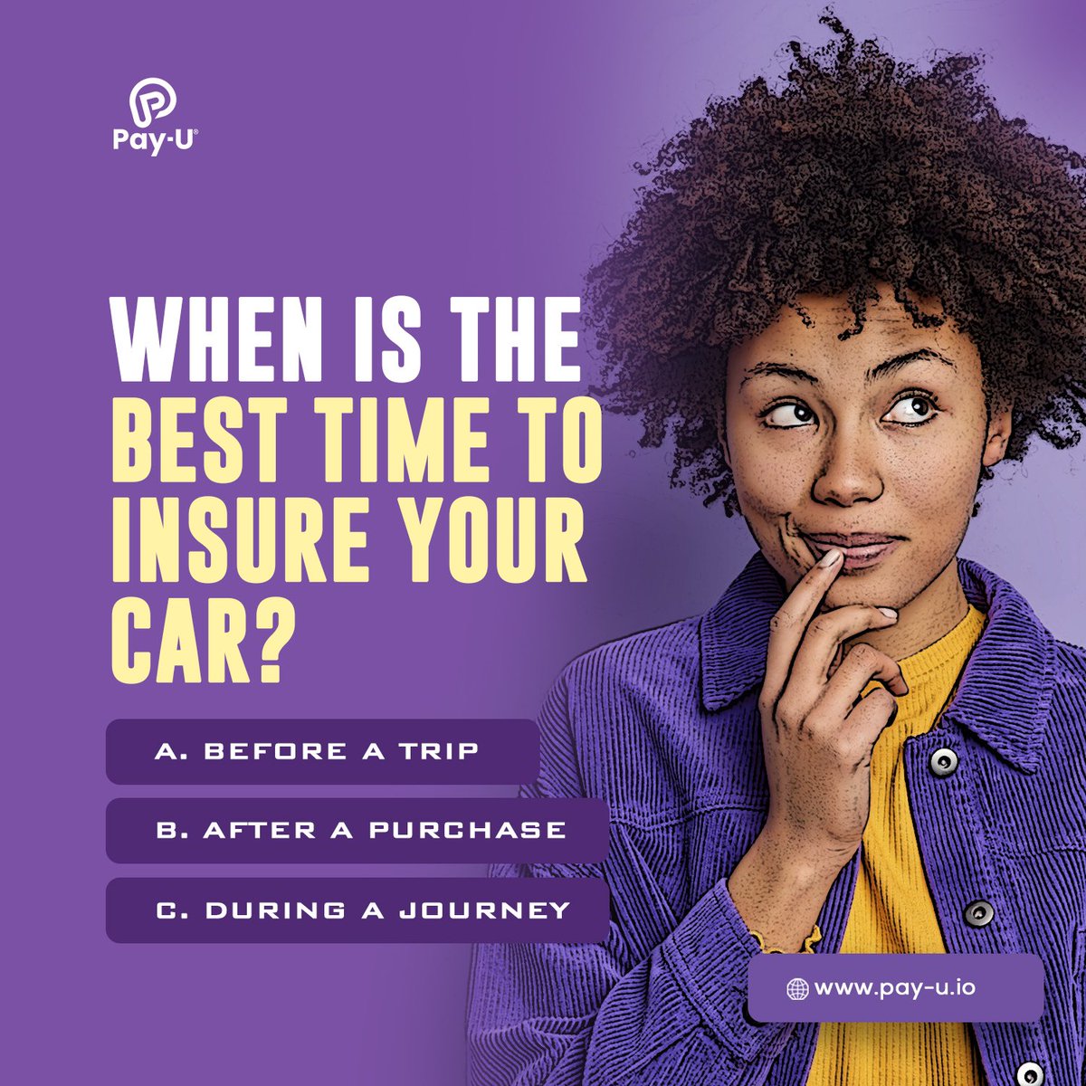 Pay_UTech's tweet photo. Don't wonder when the best time to insure your car is - the answer is simple: when you need it!

Insurance is a promise of protection, so why not be protected when you're open to risks?

#AutoInsurance #PayAsYouUse #GetCoveredNow #CarInsurance #InsureYourCare https://t.co/uAiMY7aMFV