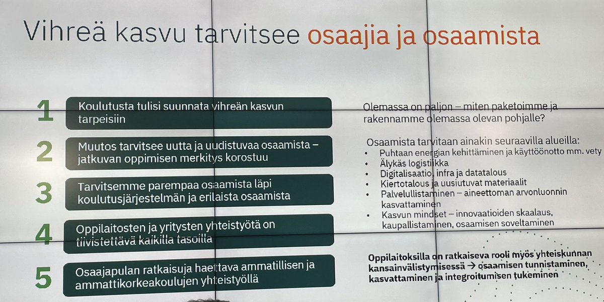 Elinkeinoelämä tarvitsee ammattiosaajia ja korkeakoulutettuja. Tilanne vaihtelee toimialoittain, mutta keskiarvo on 50 % / 50 % toteaa <a href="/heinonen_ulla/">Ulla Heinonen</a> <a href="/Elinkeinoelama/">EK</a> 

#Vihreäkasvu tarvitsee osaajia, osaamista ja valtavasti jatkuvaa oppimista.

#ammatillinenkoulutus 
#AMKEjofo