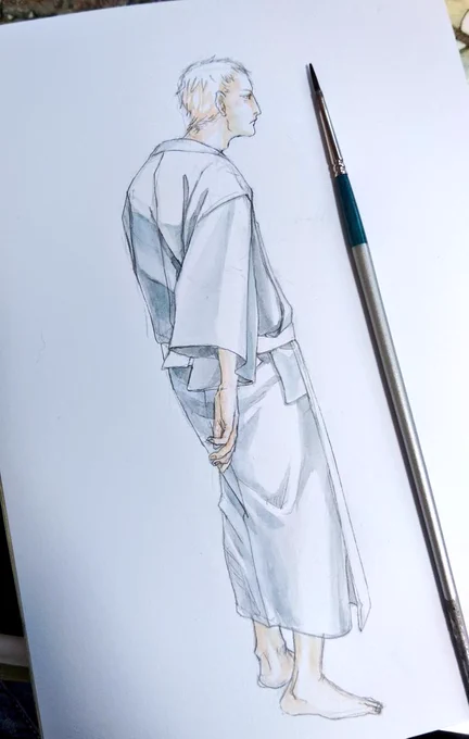 女性の和服描いたので今度は男性の和服描いてみる。 
