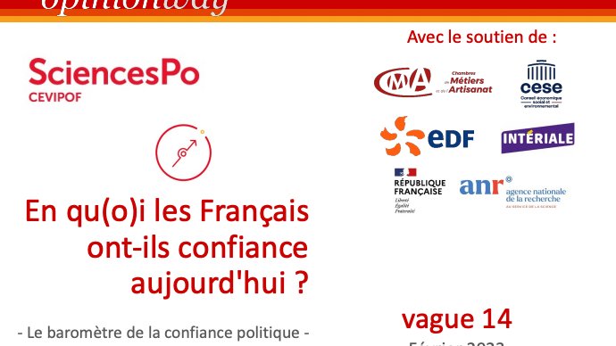 CEVIPOF's tweet photo. ‼️La défiance encore et toujours ! Découvrez les résultats de la vague 14 du  Baromètre de la confiance politique @opinionway pour @CEVIPOF (#baroconfiance)➡️https://t.co/XcD01iwQfj
@Interiale @EDFofficiel @AgenceRecherche @lecese @CMAFrance_ https://t.co/b3rLucB3MX