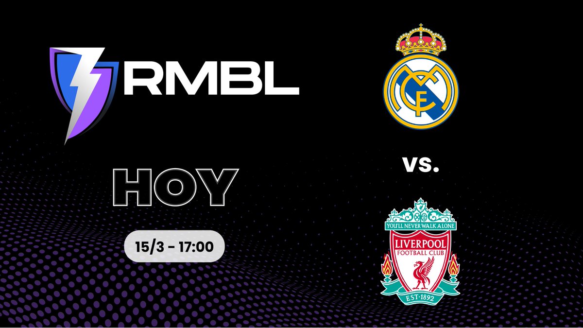 rmbl_live's tweet photo. Hoy se RMBLea con Real Madrid vs Liverpool! ⚽️⚡️⚡️⚡️

#RMBL https://t.co/kKYUUtCbxK

#EuropaLeague #football #footballmanager #futbol #gaming #sportscards #sportsgaming #footballgaming #play #win
Translate Tweet https://t.co/o40dEdzh9c