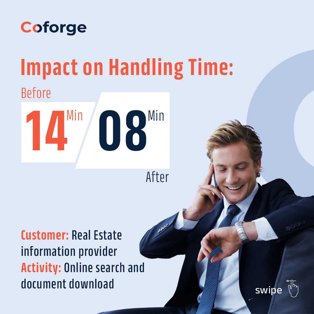 Coforge_Tech's tweet photo. A U.S. nationwide provider of #RealEstate Tax and #MunicipalLien searches reduced the processing time of online search from 14 mins to 8 mins using #RPA implemented by Coforge #BPS. Read case study https://t.co/RCYWsVku0Y

#coforge #Casestudy #RPA https://t.co/ebMkBBMACB