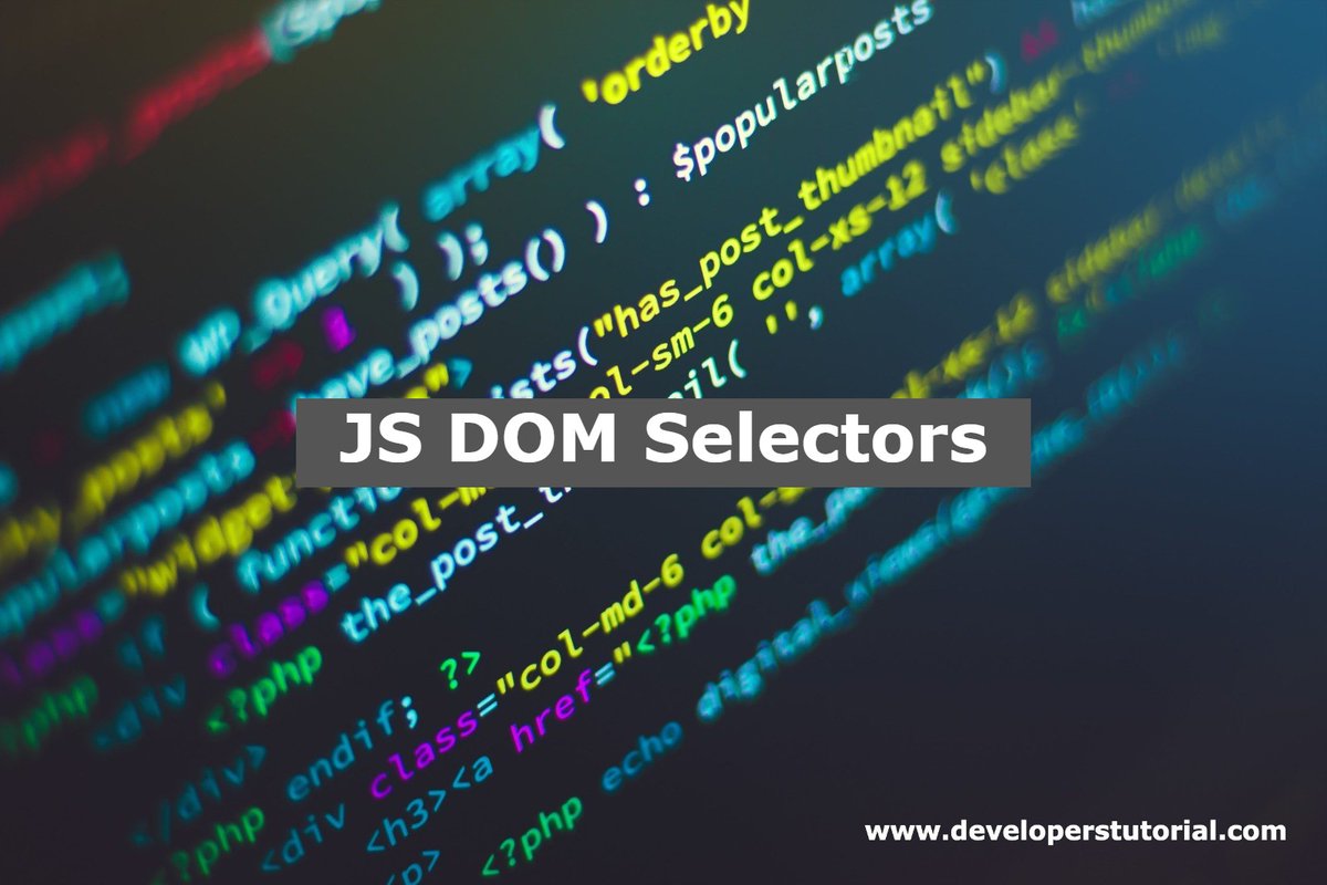 DevelopersTuto's tweet image. JavaScript is commonly used to modify or get the content or value of the HTML elements on the web page, and to...
developerstutorial.com/js-dom-selecto…
#javascriptdeveloper #javascript #developerstutorial #classes #forms #100daysofcode #codebasics #programming #htmlforms #onlinetutorials