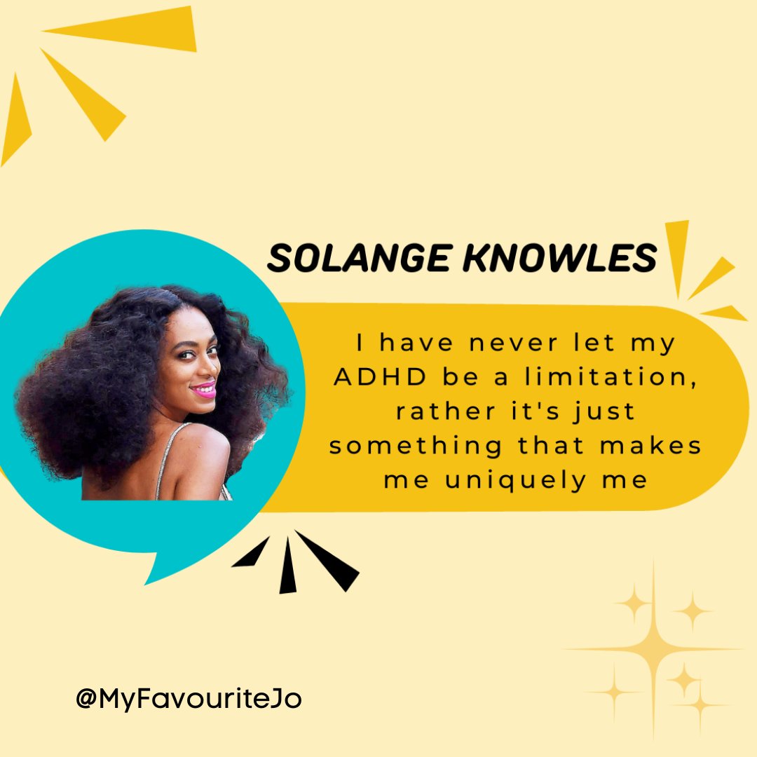 MyFavouriteJo's tweet photo. If Beyoncé's little sister can see the strengths in her abilities - so can you! ;) Believe in yourself, and believe you can do amazing things!!

#adhd #adhdstrengths #adhdgifts #adhdsuperpowers #solange #adhdtalent #adhdinspo #adhdhero #adhdawareness #adhdwomen #adhdwoman https://t.co/OcFdHn7ysC