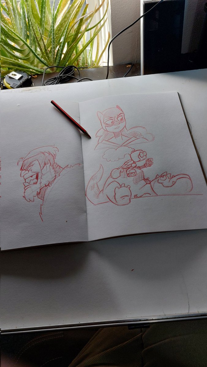 ONeillDominic's tweet image. Morning Scrawlings. You know its one of those days when you hit record instead of steam and don't realise until after. 
#streamfail 

#batgirl #moongirl #moongirlanddevildinosaur #devildinosaur #sabretooth #xmen #sketchbookdrawing #warmupsketch #illustrations #doodles #domation