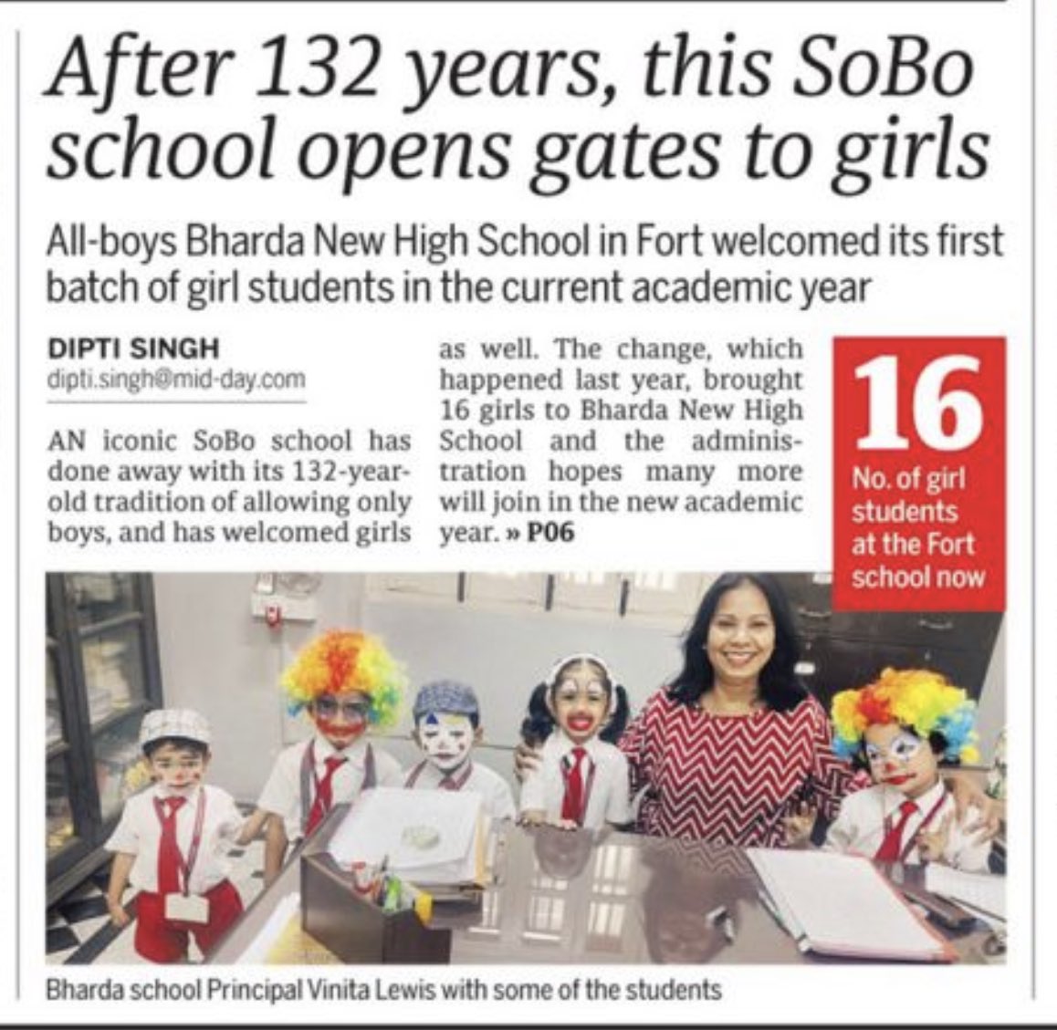 diptivsingh's tweet photo. An iconic SoBo #school has done away with its 132-yr-old tradition of allowing only boys.  All-boys #Bharda New High School in #Fort welcomed its first batch of girl students in the current academic year.
@mid_day 

https://t.co/s4hdNFHAwS

#coeducation
#EducationForAll https://t.co/G9JoLIriTL