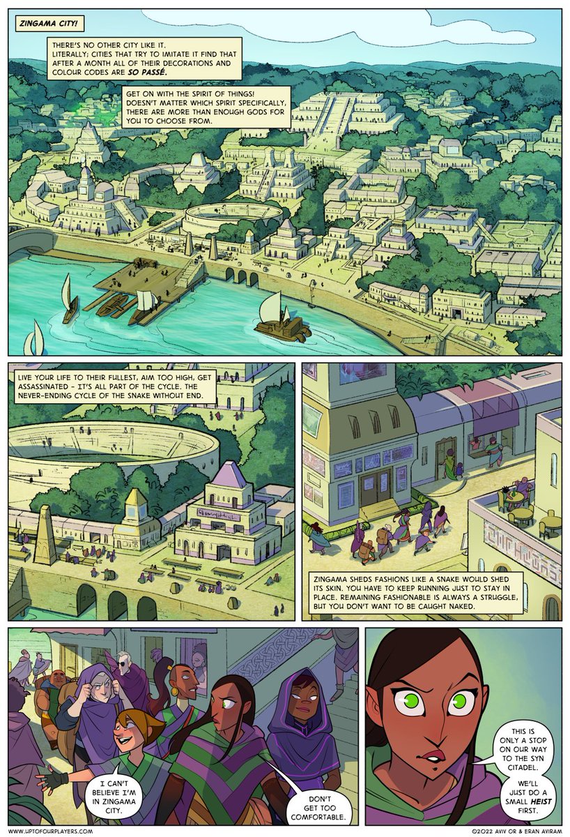 Is #indiecomics trending?
I draw Crystal Heart, a webcomic about friends playing a #ttrpg set in a world where people can replace their hearts with shiny gems that give them super powers and personality quirks. We've got conspiracies, mysterious ancient beings, and huge snakes!