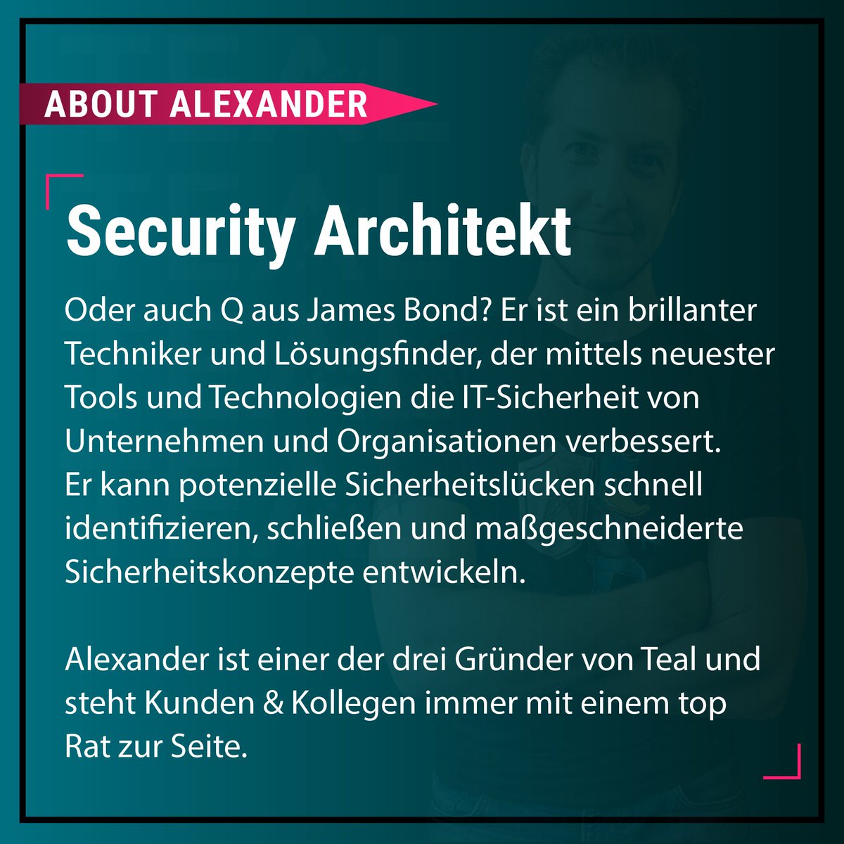 TEAL_Technology's tweet photo. Wer steckt hinter #TeamTeal 🚀 - Part 3:
Alexander Schmitt (@TealAlex2) - CEO, Gründer und Security Architekt.
#Teal #team #teamwork #cybersecurity #itsecurity #itsicherheit #windows #microsoft #powershell #itsysteme https://t.co/O7sf3dMyNU