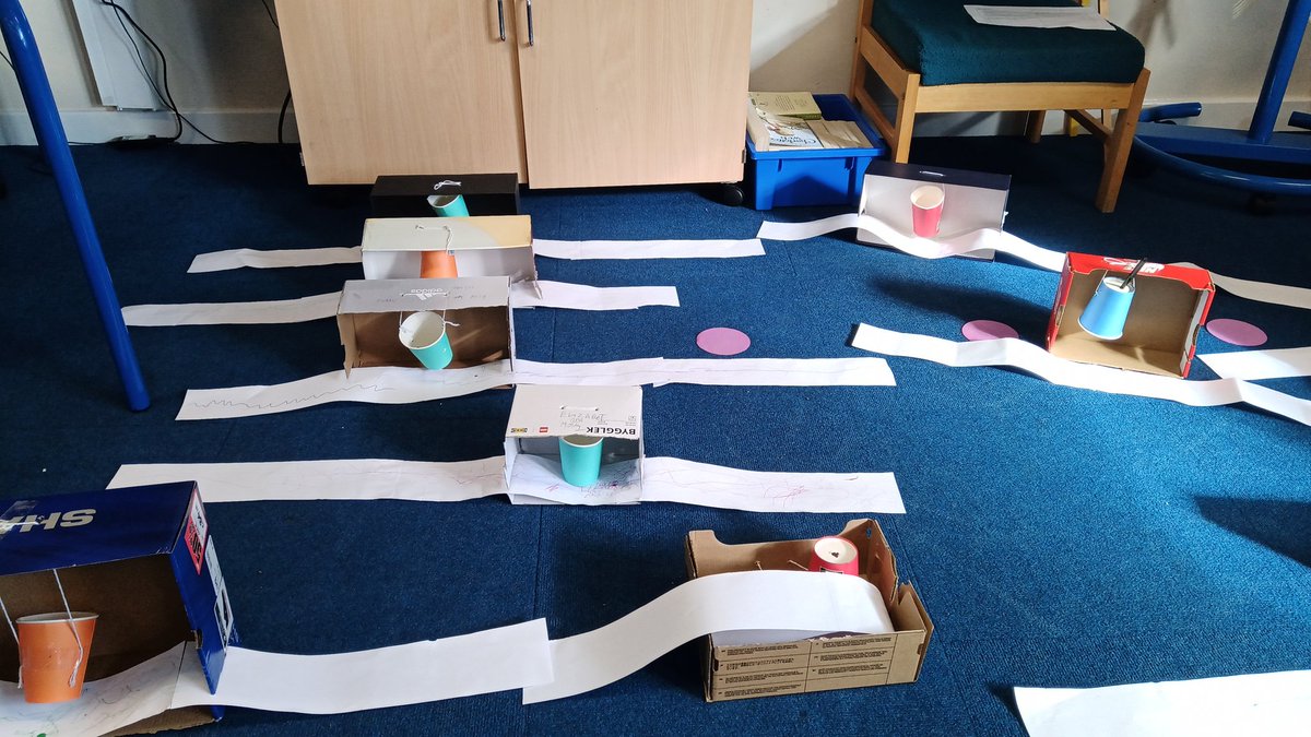 MissAliSPS's tweet photo. We have been learning about volcanoes, earthquakes and tsunamis as part of our Geography project so for Science Week we decided to make seismographs. The children worked together to produce working models and were fascinated at recording movement in the classroom. @SummerswoodPS https://t.co/rbQ1KVrtCs