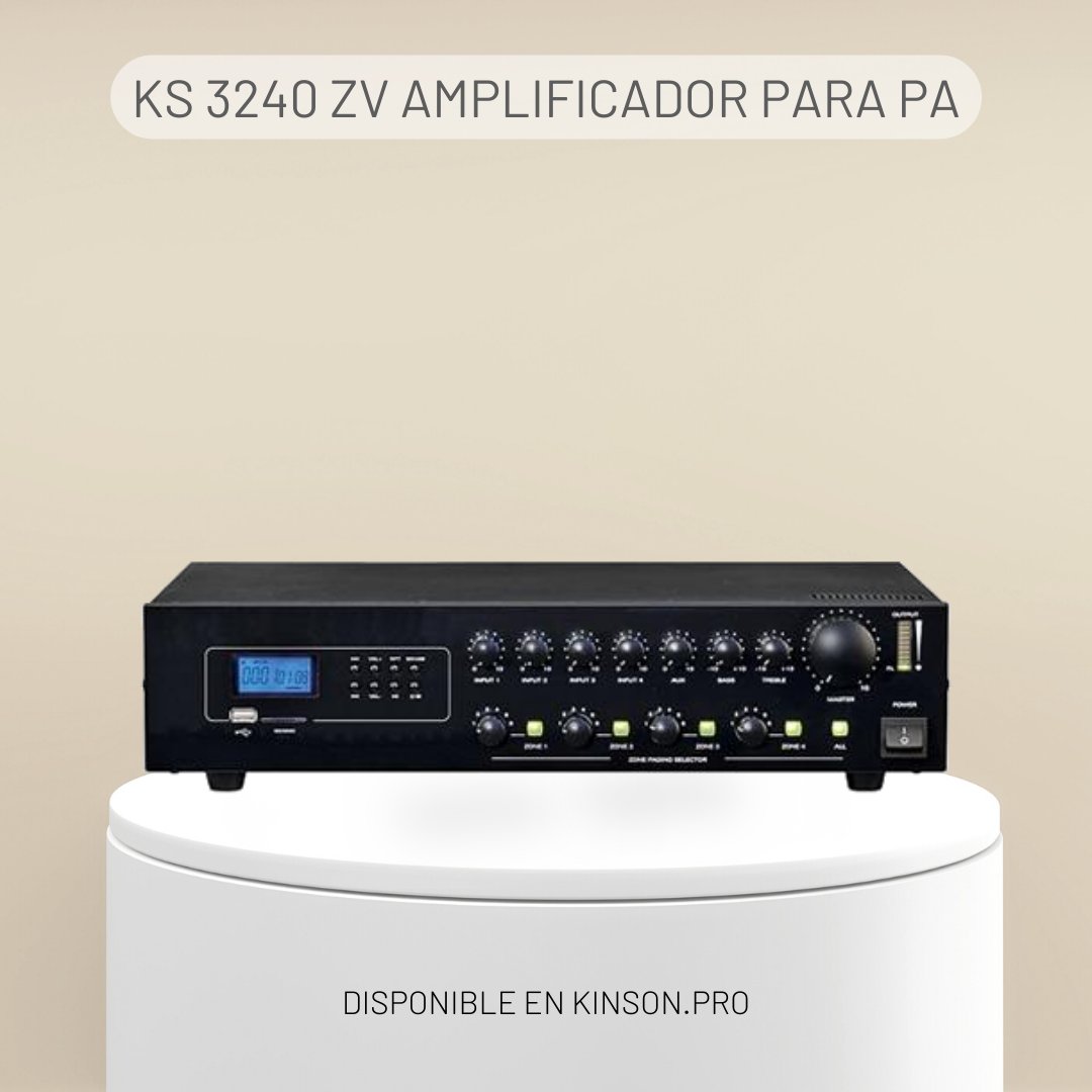 kinsonsa's tweet photo. ¿Conoces el KS 3240 ZV? Es un
amplificador para PA de 240W con control de volumen
para 4 zonas y reproductor MP3/BT/FM. 
¡ Hazte con el tuyo ya! https://t.co/z9tDZwLQRG